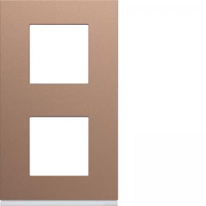 HAGER Plaque gallery plastique peint 2 postes verticale 71mm ros WXP0542