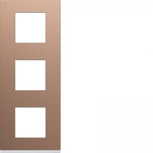 HAGER Plaque gallery plastique peint 3 postes verticale 71mm ros WXP0543