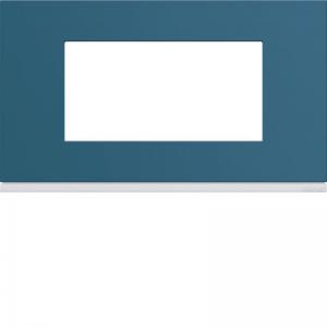 HAGER Plaque gallery plastique peint 4 modules entraxe 57mm river WXP0734