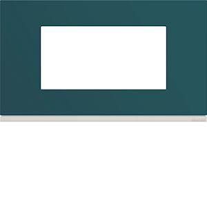 HAGER Plaque gallery plastique peint 4 modules entraxe 57mm peacock WXP0834