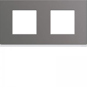 HAGER Plaque gallery plastique peint 2 postes horizontale 71mm taupe WXP0912