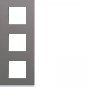 HAGER Plaque gallery plastique peint 3 postes verticale 71mm taupe WXP0943