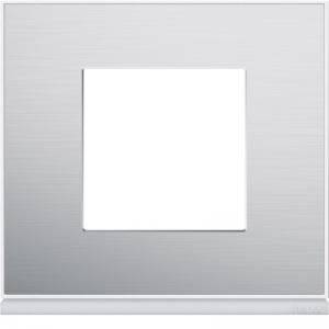HAGER Plaque de finition gallery 1 poste aluminium WXP2002