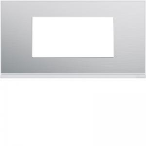 HAGER Plaque gallery 4 modules entraxe 71mm placage aluminium WXP2004