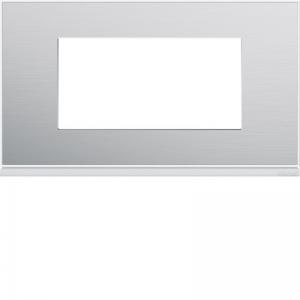 HAGER Plaque gallery 4 modules entraxe 57mm placage aluminium WXP2034