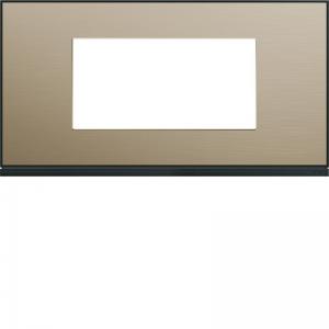 HAGER Plaque gallery 4 modules entraxe 71mm placage bronze WXP2204