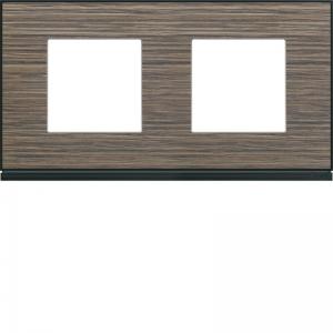 HAGER Plaque gallery 2 postes horizontale 71mm pecan WXP2412