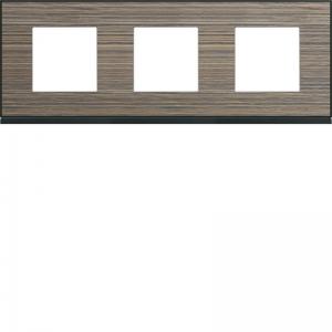 HAGER Plaque gallery 3 postes horizontale 71mm pecan WXP2413