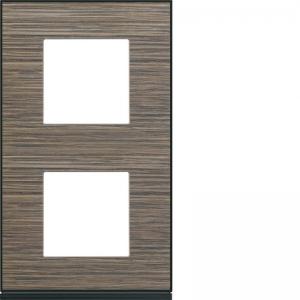 HAGER Plaque gallery 2 postes verticale 71 mm pecan WXP2442