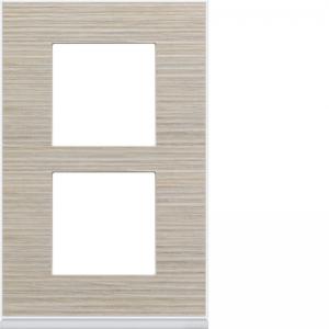 HAGER Plaque gallery 2 postes verticale 57mm latt WXP2522