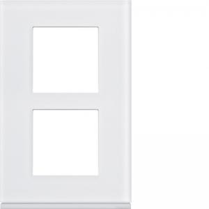 HAGER Plaque gallery 2 postes verticale 57mm matiere moon glass WXP4022