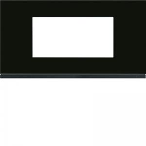 HAGER Plaque gallery 4 modules entraxe 71mm matiere midnight glass WXP4104
