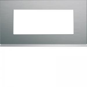 HAGER Plaque gallery 5 modules entraxe 71mm matiere bright inox WXP4205