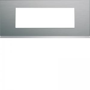 HAGER Plaque gallery 6 modules entraxe 57mm matiere bright inox WXP4206