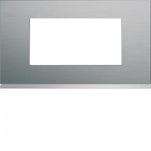HAGER Plaque gallery 4 modules entraxe 57mm matiere bright inox WXP4234
