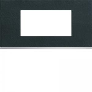 HAGER Plaque gallery 4 modules entraxe 71mm matiere dark rock WXP4404