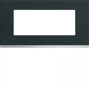 HAGER Plaque gallery 5 modules entraxe 71mm matiere dark rock WXP4405