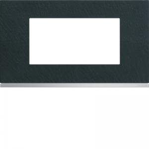 HAGER Plaque gallery 4 modules entraxe 57mm matiere dark rock WXP4434