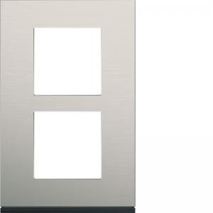HAGER Plaque gallery 2 postes verticale 57mm matiere antique alu WXP4522