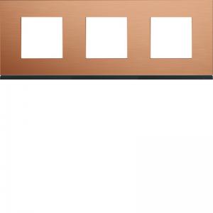 HAGER Plaque gallery 3 postes horizontale 71mm matiere copper alu WXP4613