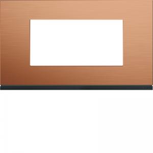 HAGER Plaque gallery 4 modules entraxe 57mm matiere copper alu WXP4634