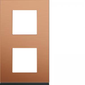 HAGER Plaque gallery 2 postes verticale 71mm matiere copper alu WXP4642