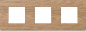 HAGER Plaque gallery 3 postes horizontale 71mm matiere oak wood WXP4713