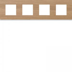 HAGER Plaque gallery 4 postes horizontale 71mm matiere oak wood WXP4714