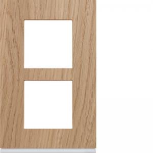 HAGER Plaque gallery 2 postes verticale 57mm matiere oak wood WXP4722