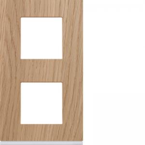 HAGER Plaque gallery 2 postes verticale 71mm matiere oak wood WXP4742