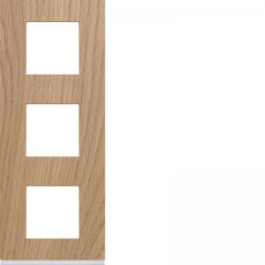 HAGER Plaque gallery 3 postes verticale 71mm matiere oak wood WXP4743