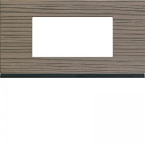 HAGER Plaque gallery 4 modules entraxe 71mm matiere grey wood WXP4804