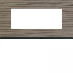 HAGER Plaque gallery 5 modules entraxe 71mm matiere grey wood WXP4805