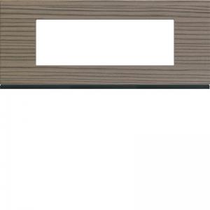 HAGER Plaque gallery 6 modules entraxe 57mm matiere grey wood WXP4806