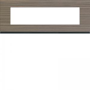 HAGER Plaque gallery 8 modules entraxe 71mm matiere grey wood WXP4808