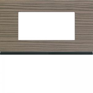 HAGER Plaque gallery 4 modules entraxe 57mm matiere grey wood WXP4834