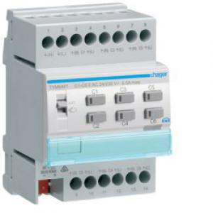 HAGER Module 6 sorties chauffage triac / config mode ets TYM646T