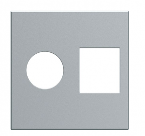 HAGER Enjoliveur prise tv+rj45 gallery 2 modules titane WXD240T