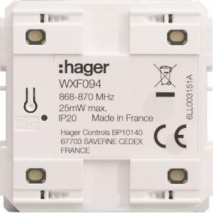 HAGER Emetteur radio mural, gallery, quicklink, plat, pile plate, 4 postes WXF094