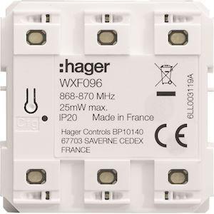 HAGER Emetteur radio mural, gallery, quicklink, plat, pile plate, 6 postes WXF096