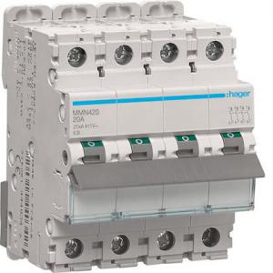 HAGER Disjoncteur magntique 4p 25ka 20a 400v access. indicateur iec 947-2 MMN420