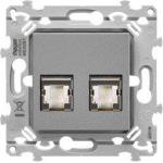 HAGER S.A.S Rj45 essensya cat.6a stp double gr.3tv titane WE229T
