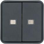 HAGER Cubyko 2 touches knx  voyants coloris gris WNT954