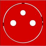 HAGER S.A.S Enjoliveur pc affleurante 2p+t - rouge WXD106R