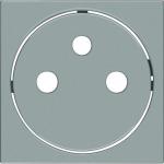 HAGER S.A.S Enjoliveur pc affleurante 2p+t - titane WXD106T