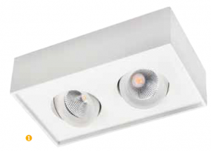 SG LIGHTING Cube lux downlight en saillie 360 blanc led 2x7w 2700k classe ii ip20 902548