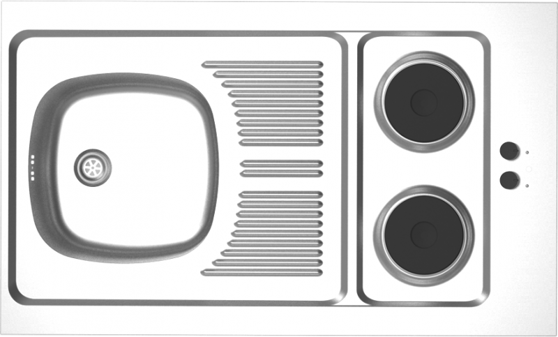 Photo Ev cuisinette inox lec1b L100 | Ref : CPAE100F01