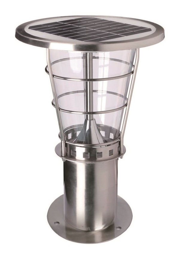 Photo borne solaire barcelona. ip65. blanc neutre 4000°k. 120°. 250lm. puiss. panneau 3w-Batterie 4.5 Ah-6V. interrupteur additionnel | Ref : BF-BARCA2