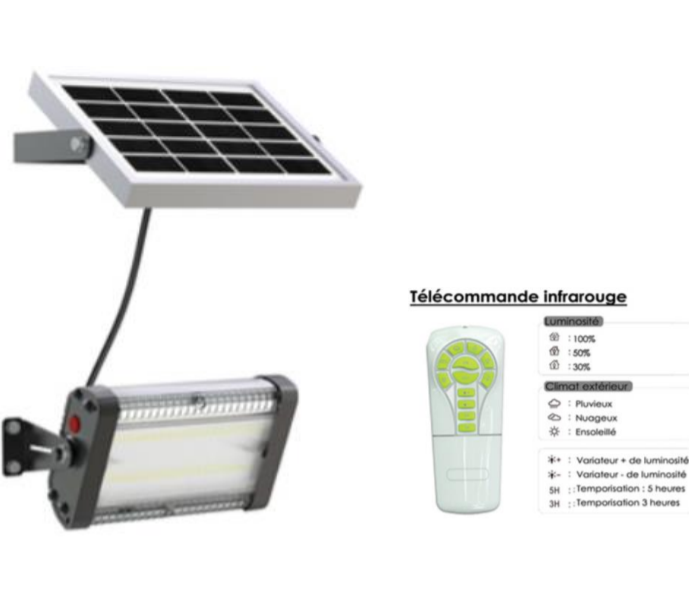 Projecteur solaire autonome LED - détection crépusculaire