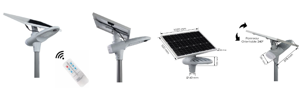 Photo Tte de mt Laguna 60W  dtection Tlcommand - 3000K - Faisceau asymtrique | Ref : BF-SSL60W